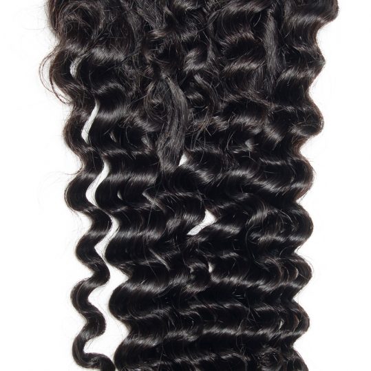 Alibele Free Parting Malaysian Deep Curly Hair Lace Closure Bleached Knot 4"x 4" Swiss Lace 100% Remy Human Hair Weaving