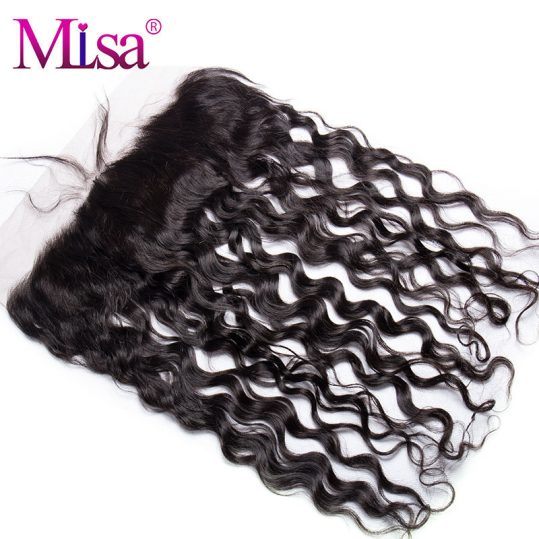 Mi Lisa Water Wave 13''x4'' Lace Frontal Closure With Baby Hair Hand Tied Swiss Lace Remy Hair Free Shipping 100% Human Hair