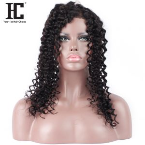 HC HAIR 360 Lace Frontal Deep Wave Closure Pre Plucked Malaysian Remy Human Hair HairLine With Baby Hair 10-20inch Free Shipping