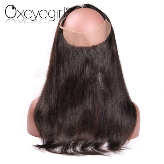 Oxeye girl Pre Plucked 360 Lace Frontal Closure Malaysian Straight Hair Bundles Remy Human Hair Closure With Baby Hair