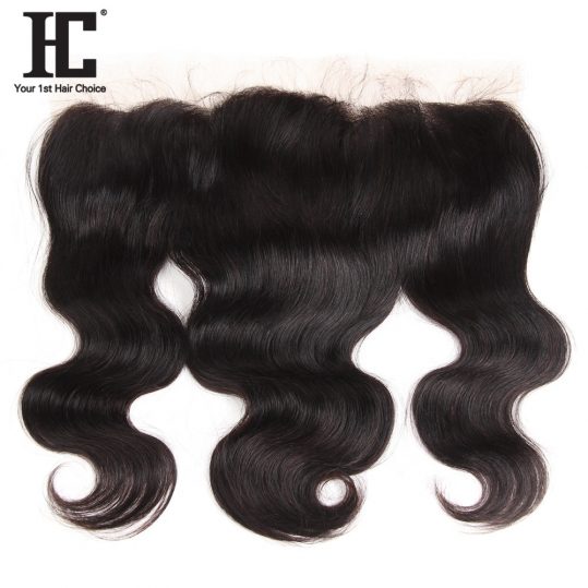 HC Hair Lace Frontal Closure With Baby Hair One Bundle Malaysian Body Wave Remy Hair 13x4 Inch Ear To Ear Human Hair Pre Plucked