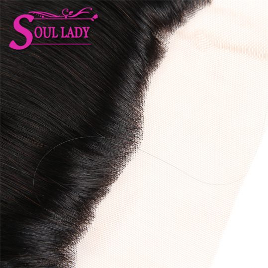Soul Lady 13*4 Ear To Ear Lace Frontal Malaysian Straight Hair Free Part Bleached Knots Lace Closure 100% Remy Human Hair
