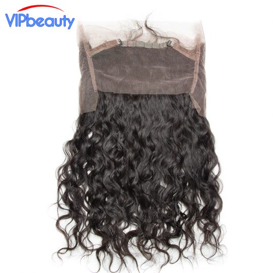 VIP beauty water wave pre plucked 360 lace frontal closure with baby hair and natural hairline Indian remy hair 100% human hair