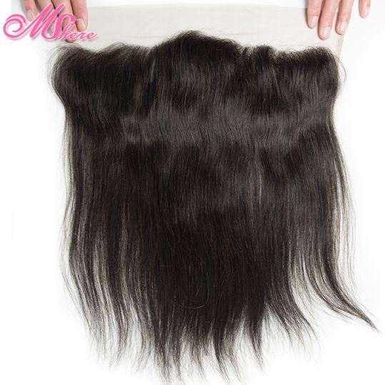 Pre-plucked 13*4 Ear To Ear Lace Frontal With Baby Hair Indian Straight Hair Remy Hair 1b# Mshere Human Hair Full Lace Closure