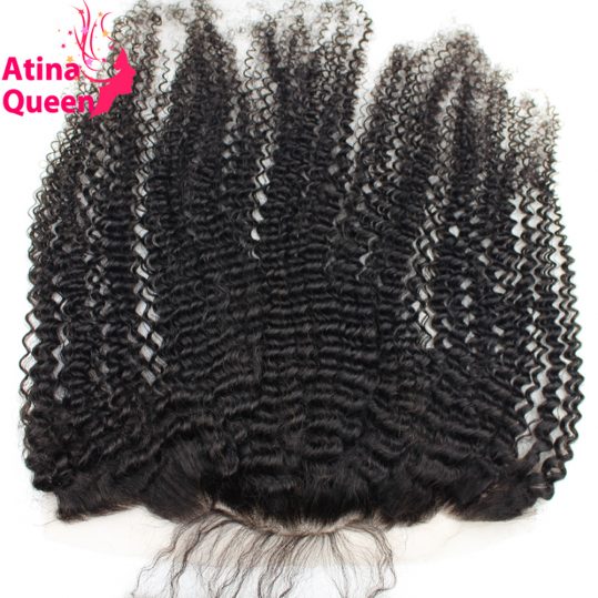 Atina Queen Afro Kinky Curly 13x4 Ear to Ear Lace Frontal Closure with Baby Hair Natural Hairline 100% Remy Human Hair Free Ship