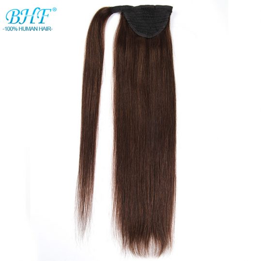 Ponytail Human Hair Remy Straight European Ponytail Hairstyles 60g Human Hair clip in Extensions by BHF