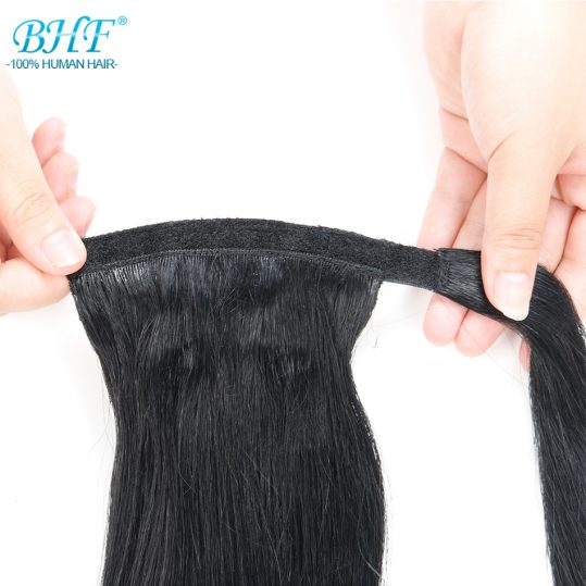 BHF Straight Ponytail Human Hair All Colors European Remy Human Hair Ponytail Extensions Tail of Human Hair Natural Ponytails
