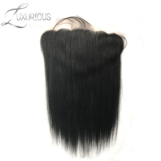 Luxurious Straight Brazilian Virgin Hair 13X4 Ear to Ear Lace Frontal Closure With Natural Hairline Free Part