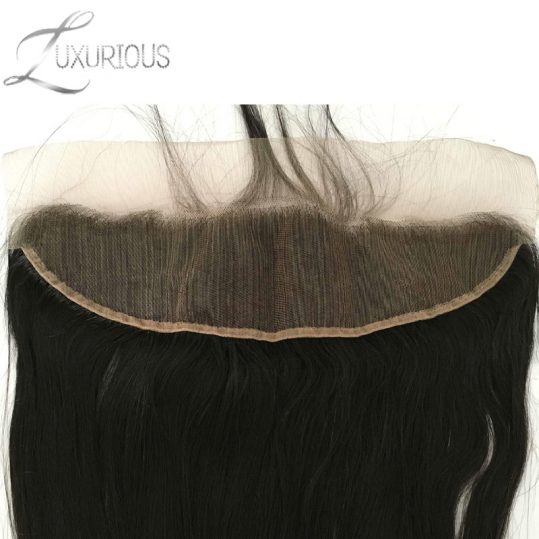 Luxurious Straight Brazilian Virgin Hair 13X4 Ear to Ear Lace Frontal Closure With Natural Hairline Free Part
