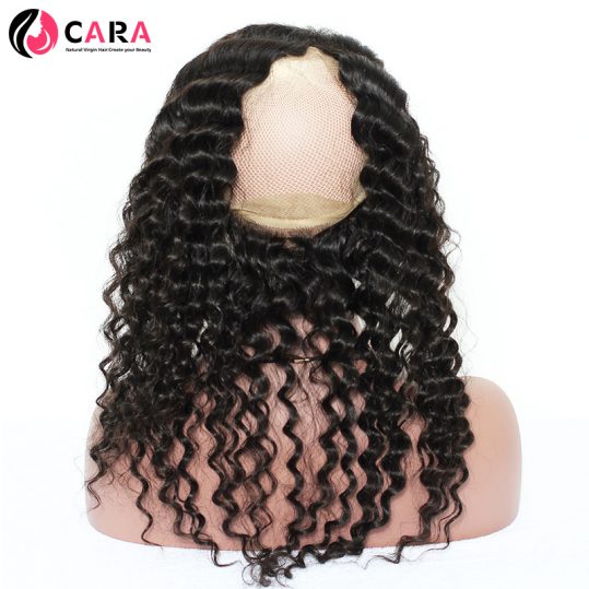 360 Lace Frontal Closure Pre Plucked Deep Wave Natural Hairline With Baby Hair Brazilian Virgin Hair CARA