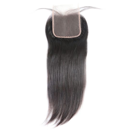 Ali Queen Hair 5x5 Lace Closure Pre-Plucked With Baby Hair Brazilian Virgin Human Hair Straight Closure Free Shipping