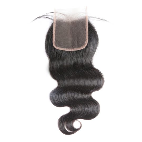 Ali Queen Hair 5x5 Lace Closure Pre-Plucked With Baby Hair Brazilian Body Wave Virgin Human Hair Closure Free Shipping