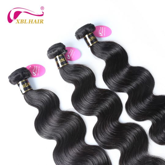 XBL HAIR Unprocessed Brazilian Virgin Hair Body Wave Human Hair Bundles Weaves 1 piece Natural Color Can buy 3 or 4 bundles