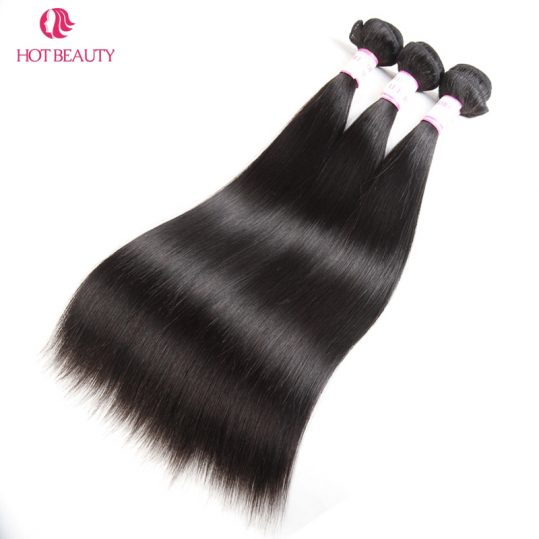 Hot Beauty Hair Brazilian Straight Virgin Hair Weave Bundles 10-28 inch Natural Color 100% Human Hair Extensions Free Shipping