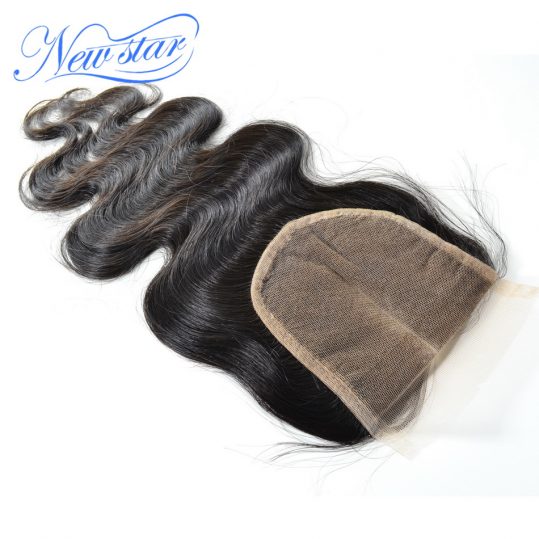 New Star Hair Peruvian Body Wave Lace Middle Part Closures 4''x4'' Swiss Lace Natural Color Virgin Human Hair With Baby Hair