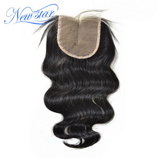 New Star Hair Peruvian Body Wave Lace Middle Part Closures 4''x4'' Swiss Lace Natural Color Virgin Human Hair With Baby Hair