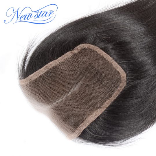 Guangzhou New Star Peruvian Straight Hair Lace Middle Part 4''x4'' Closures Natural Color Virgin Human Hair With Baby Hair