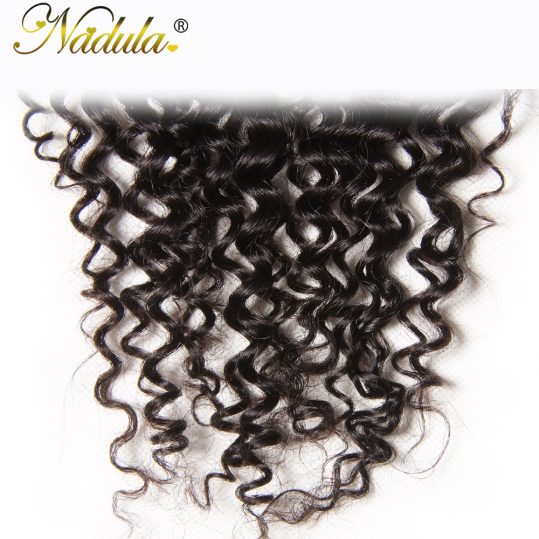 Nadula Hair 4*4 Free Part Closure Brazilian Curly Hair Weave 10-20inch Non Remy Hair Swiss Lace Closure 120% Density