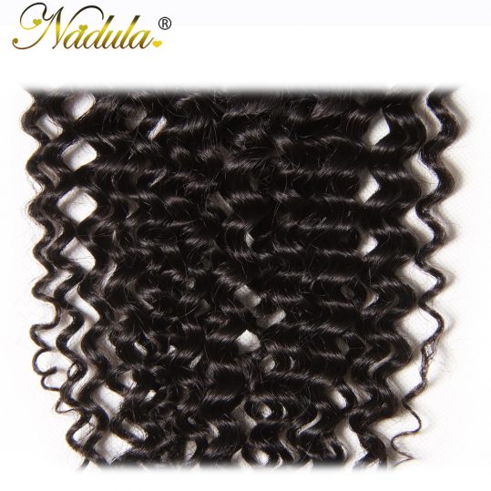 Nadula Hair 4*4 Free Part Closure Brazilian Curly Hair Weave 10-20inch Non Remy Hair Swiss Lace Closure 120% Density
