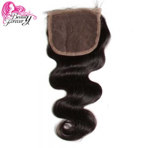 Beauty Forever 4*4 Lace Closure Brazilian Body Wave Human Hair Non-remy Free Part 120% Density Natural Color 10-20 inch