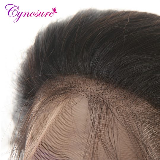 Cynosure Hair Pre Plucked 360 Lace Frontal Body Wave Brazilian Frontal Closure with Baby Hair Natural Black Non-remy Hair