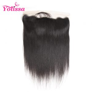 Yolissa Ear To Ear Lace Frontal Closure With Baby Hair Brazilian Straight 8"-20" Human Hair free ship pre plucked non-remy Hair