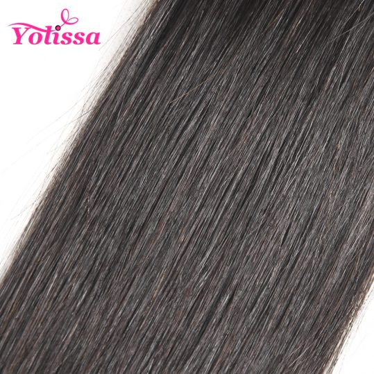 Yolissa Ear To Ear Lace Frontal Closure With Baby Hair Brazilian Straight 8"-20" Human Hair free ship pre plucked non-remy Hair