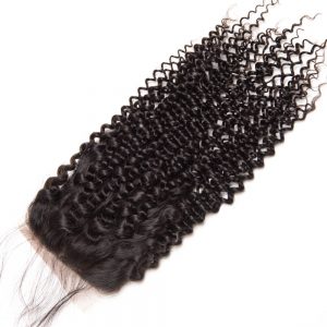 Brazilian Hair Weave Bundles Afro Kinky Curly Hair Lace Closure Free Part Gossip 4"*4"Swiss Lace Human Hair Closures Non Remy