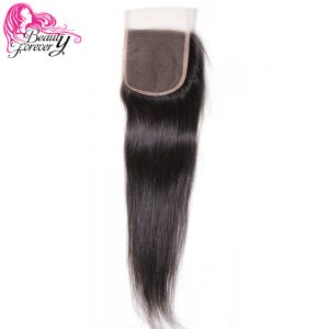 Beauty Forever Brazilian Straight Lace Closure Non-Remy Human Hair Closures 4*4 Free Part Medium Brown Swiss Lace 10-20 inch