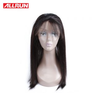 ALLRUN Brazilian Straight Hair 360 Lace Frontal Band Non Remy Hair Full Frontal Closure New Style Natural Hairline