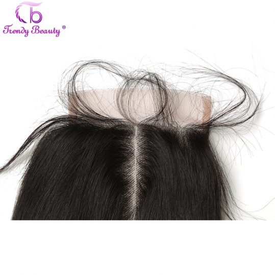 Trendy Beauty Hair Brazilian Body Wave Lace Closure Non-remy human hair 4*4 natural black color free shipping middle part
