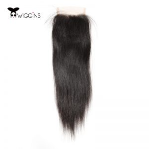 Wiggins Brazilian Straight Lace closure with baby hair Natural Color 4''x 4''Free Part Closure 100% Human Hair Non Remy