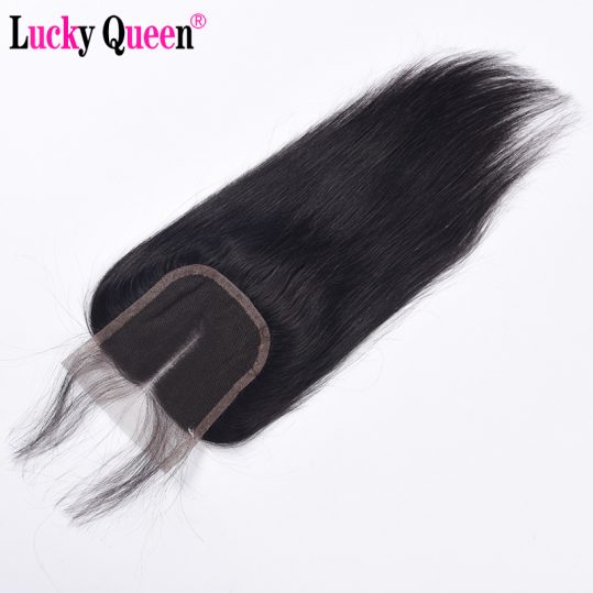 Lucky Queen Hair Brazilian Straight 4*4 Human Hair Lace Closure with Baby Hair 130% Density Swiss Lace Non Remy Hair