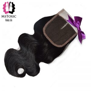 Mstoxic Lace Closure Brazilian Body Wave Non Remy Hair Natural Color Human Hair Middle Part 4''x 4'' Free Shipping
