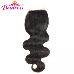 Beautiful Princess Hair Lace Closure Brazilian Body Wave  8"-20" Natural Color 100% Human Hair Closure Non-remy Hair