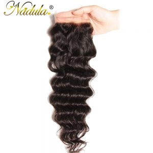 Nadula Hair 10-20INCH Brazilian Natural Wave Closure 100% Human Hair Weaves 4*4 Free Part Swiss Lace Closure Free Shipping