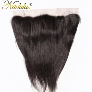 Nadula Hair 13x4 Brazilian Straight Hair Lace Frontals 10-20inch Free Part Non Remy Hair Closure 130% Density Free Shipping