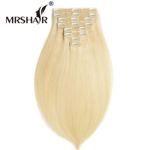 MRSHAIR 18" 20" 22" Non Remy Thick Clip In Human Hair Extensions 8pcs/Set Brazilian Real Human Hair Full Head Clip In Hair