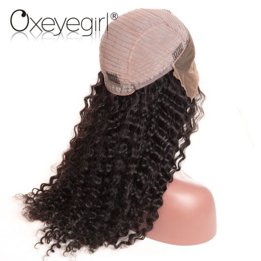 Oxeye girl Lace Front Human Hair Wigs With Baby Hair Deep Wave Brazilian Hair Wigs For Black Women Natural Black None Remy Hair