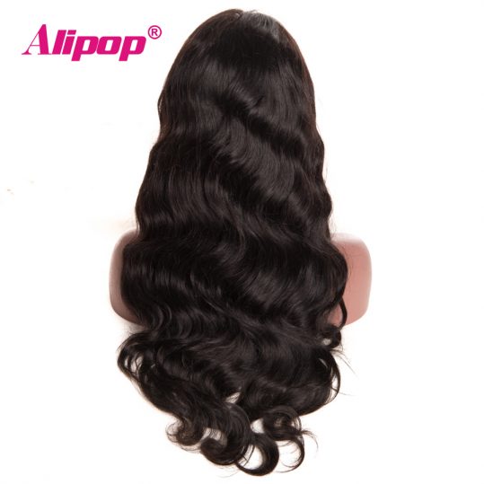 ALIPOP Brazilian Lace Front Human Hair Wigs For Black Women With Baby Hair Body Wave Wig Non Remy  Swiss Lace Wig Pre Plucked