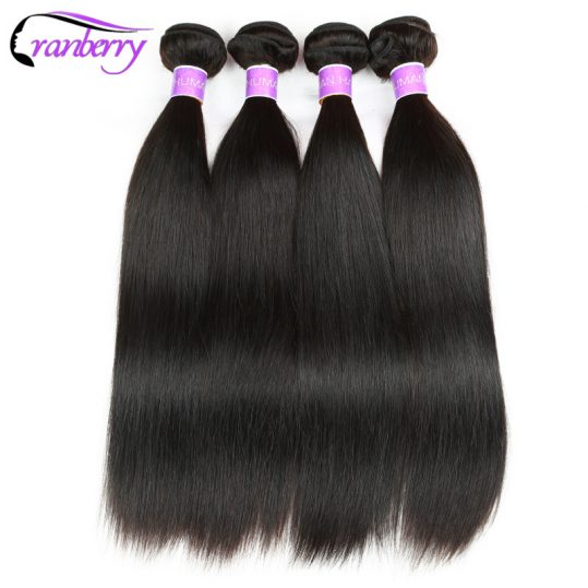 Cranberry Hair Store Brazilian Straight Hair Bundles 8-26 inches 100% Human Hair Bundles Extensions Non Remy Hair Weaving