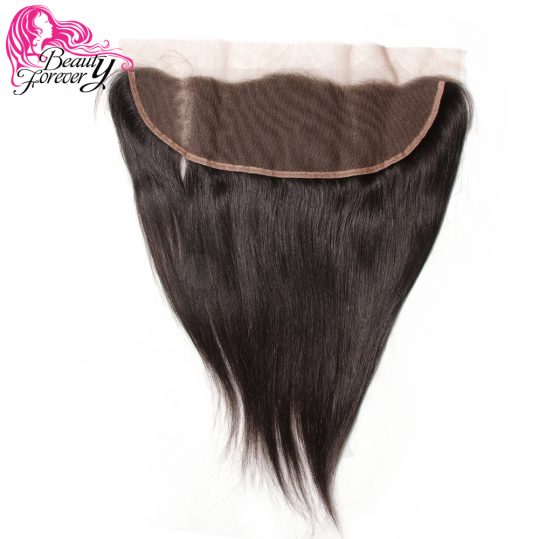 Beauty Forever 13*4 Lace Frontal Closure Straight Brazilian Hair Free Part Ear to Ear 100% Non-Remy Human Hair Closures