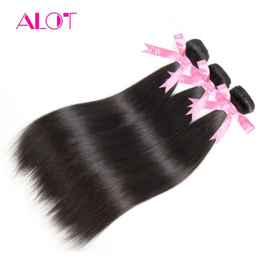 ALOT Hair Brazilian Straight Human Hair 1 Piece Hair Weave Bundles 8-28inch Natural Color Free Shipping Non Remy Hair Extensions