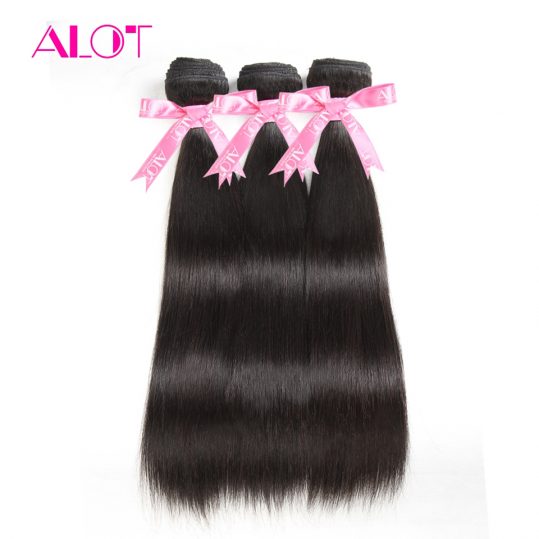 ALOT Hair Brazilian Straight Human Hair 1 Piece Hair Weave Bundles 8-28inch Natural Color Free Shipping Non Remy Hair Extensions