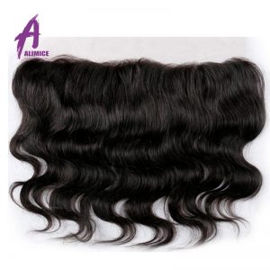 Alimice Hair Brazilian Body Wave 13X4 Ear to Ear Lace Frontal Closure 100% Human Hair 8-20inch Non Remy Hair Free Shipping