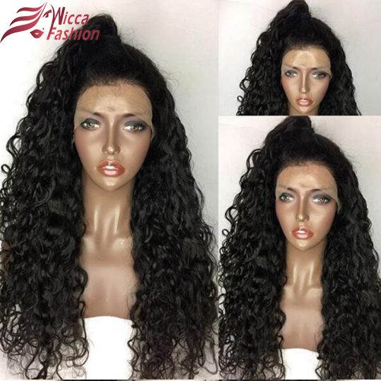 Dream Beauty 180% Density Lace Front Human Hair Wigs For Black Women Natural Color Brazilian Curly Non-Remy Hair 14-22 Inch