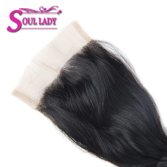 Soul Lady Hair Brazilian Loose Wave Lace Closure 100% Human Hair 130% Density 4X4 Free Part Closure 8"-20" Non-Remy Hair