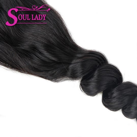 Soul Lady Hair Brazilian Loose Wave Lace Closure 100% Human Hair 130% Density 4X4 Free Part Closure 8"-20" Non-Remy Hair