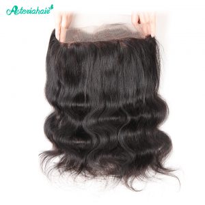 Asteria Hair Brazilian Body Wave Human Hair 360 Lace Frontal 22X4 Free Part 8-20 Inch Natural Black Non-Remy Hair Free Shipping