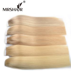 MRSHAIR 120g Blonde Human Hair Ponytails 18inches 22inches Brown Hair Extensions Clip In Ponytails Hairpieces Tail Non-Remy Hair